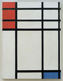 Mondrian / Komp. in Rot, Blau und Weiß von klassik art