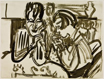 E.L.Kirchner, Paar am Tisch von klassik art