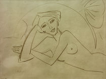 E.L.Kirchner, Nacktes liegendes Mädchen von klassik art