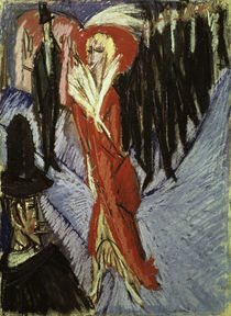 Red Coquette / E.L. Kirchner / Pastel 1914 by klassik-art