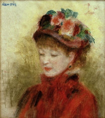 Renoir / Young woman wit. flower hat/c. 1877 by klassik art