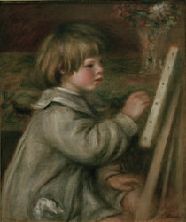 A.Renoir, Claude Renoir beim Malen von klassik art
