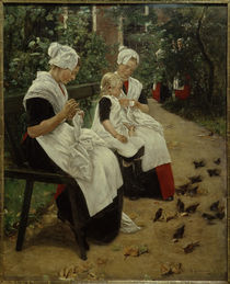 M. Liebermann, Amsterdamer Waisenmädchen im Garten von klassik art