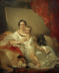 Mme Gallait und Tochter / Gem. v. L.Gallait von klassik art