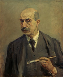 Self-Portrait with Brush / M. Liebermann / Painting 1913 by klassik art