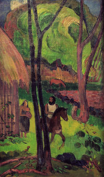 P.Gauguin, “Cavalier devant la case” / painting by klassik art