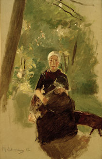 M.Liebermann, Junge Mutter unter Bäumen von klassik art