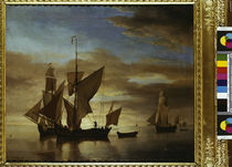 W. v. d. Velde, Fishing Boats at Night by klassik art