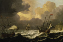 P.Coopse, Stormy sea and three ships by klassik art