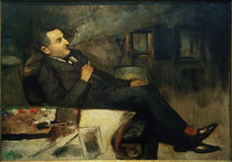 Lesser Ury, rauchend im Atelier (Selbstbildnis) von klassik art