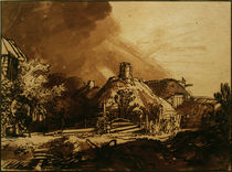 Rembrandt, Häuser unter stürm. Himmel von klassik art