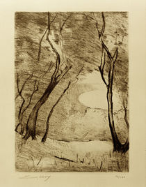 L.Ury, Bäume am Ufer des Grunewaldsees von klassik art