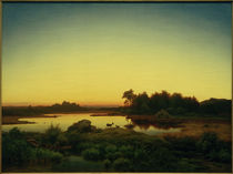 A.Zwengauer, Rehe in Landschaft mit Sonnenuntergang von klassik art