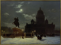 St. Petersburg, Isaakskathedrale und Denkmal Peters I. / Gem. v.Surikow, 1870 von klassik art