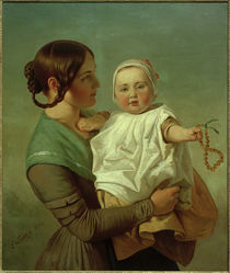 E.G.Leutze, Die Bernsteinkette (Ehefrau und Tochter) by klassik art