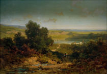 C.Spitzweg, Landschaft mit Dorf u. Fluß von klassik art