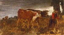 W.Busch, Bäuerin mit Kühen von klassik art