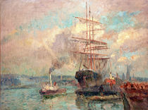 A.Lebourg, In the Port of Rouen by klassik art