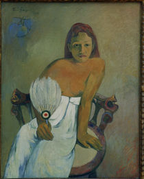 Gauguin / Young Tahitian woman with fan by klassik art
