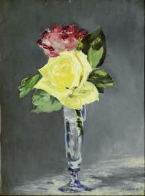 Manet / Roses in a champagne glass /1882 by klassik art