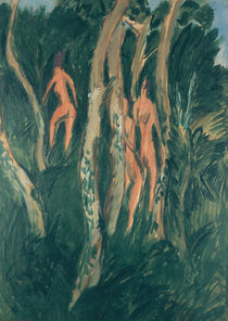 E.L.Kirchner, Drei Akte unter Bäumen von klassik art