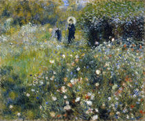 Auguste Renoir, Frau mit Sonnenschirm in einem Garten von klassik art