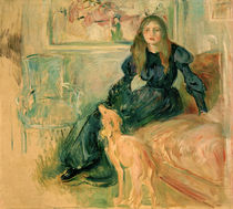 B.Morisot, Young girl and greyhound by klassik art