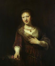 Rembrandt, Saskia mit roter Blume von klassik art