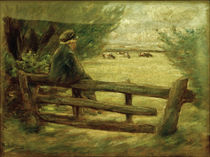 Boy with Cows / M. Liebermann / Painting, 1895 by klassik art
