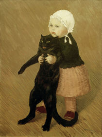 Th. A.Steinlen, Mädchen mit Katze von klassik art