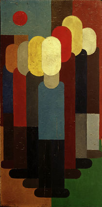 Seiwert, Franz Wilhelm. 1894–1933. “Masse”, 1931. Öl auf Holz, 58 × 28,5 cm.  Köln, Galerie Glöckner. von klassik art