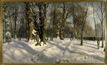 Peder Mørk Mønsted / Snowy Winter Forest in the Sunlight by klassik art