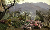 Peder Mørk Mønsted, Flower Garden near Bellagio by klassik art