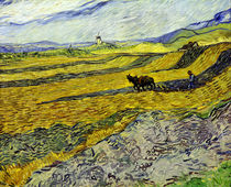 V. van Gogh, Acker mit pflügendem Bauern von klassik art