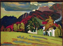 Kandinsky, Häusergruppe vor Gebirge von klassik art