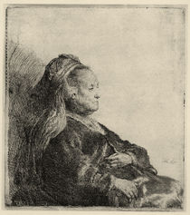 Rembrandt, Mutter, Kopfbinde, Radierung von klassik art