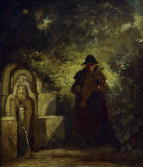 Man Sitting by a Well / C. Spitzweg / Painting c.1850 by klassik art