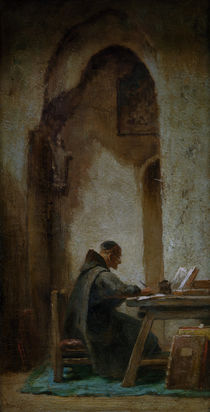 Carl Spitzweg, Monk studying by klassik art