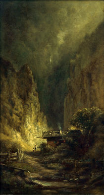 Spitzweg / Mill on Rocky Gorge /  c. 1880 by klassik art