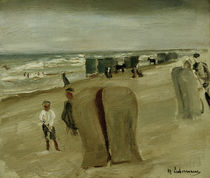 Max Liebermann, Strand mit Strandkörben von klassik art