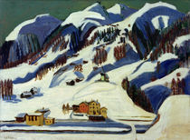 E.L.Kirchner, Berge und Häuser im Schnee von klassik art