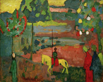W.Kandinsky, Lanzenreiter in Landschaft von klassik art