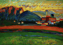 Kandinsky, Berglandschaft mit Dorf I von klassik art