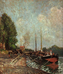 Sisley / Barque in Billancourt / 1877 by klassik art