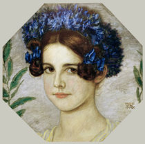 Franz v. Stuck, Daughter With Cornflower by klassik art