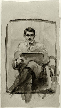 August Macke, Selbstbildnis zeichnend by klassik art