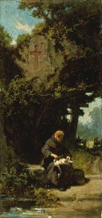 Hermit Plucking Geese / C. Spitzweg / Painting c.1870 by klassik art