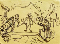 Ernst Ludwig Kirchner, Kegelbahn auf der Stafelalp by klassik art