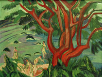 Ernst Ludwig Kirchner, Red tree at the beach by klassik art