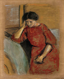 August Macke / Elisabeth in a red dress by klassik art